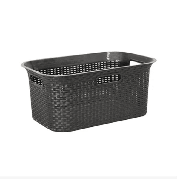 Rattan Hipster Laundry Basket 50L - Charcoal Grey