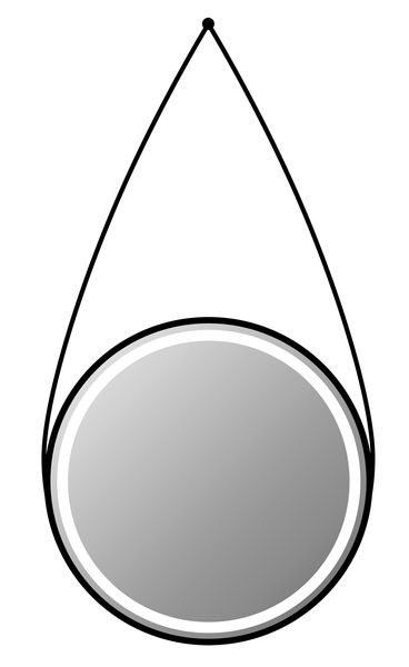 22 Watt Modern LED Bathroom Mirror with Black Leather Strap