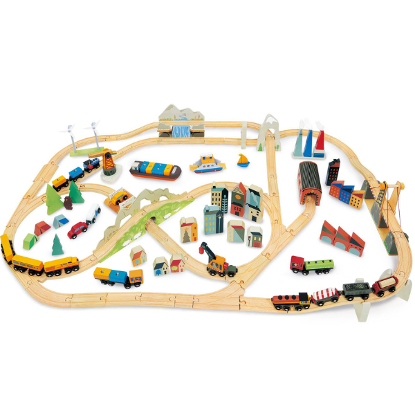 Tender Leaf Wooden Mountain View Train Set