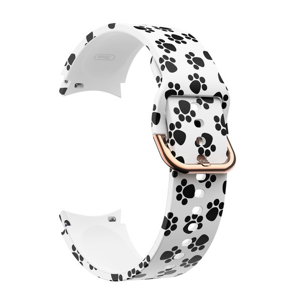 Silicone Strap Compatible with Samsung Galaxy Watch 4/5/6/7 - Paw Print