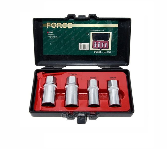 Force - 4 Piece Stud Extractor Set 6mm 8mm 10mm And 12mm