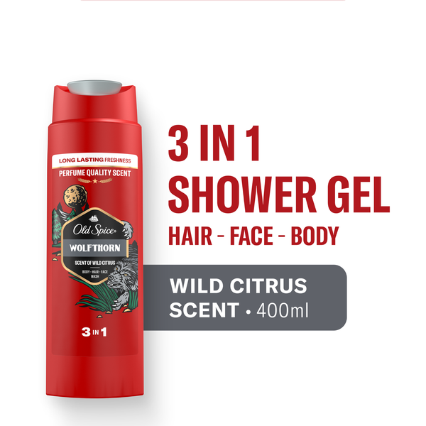 Old Spice 3-in-1 Hair &amp; Body Shower Gel Wolfthorn - 400ml