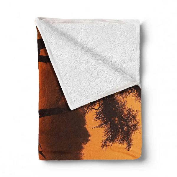 Sunset In The Kgalagadi Light Weight Fleece Blanket By Fanie Heymans