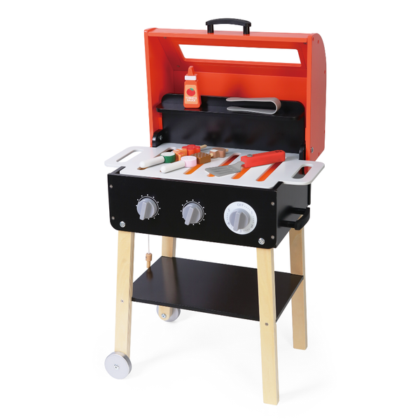 Greenbean - Pretend &amp; Play - Wooden Braai Set with Lights &amp; Sound - 13pcs