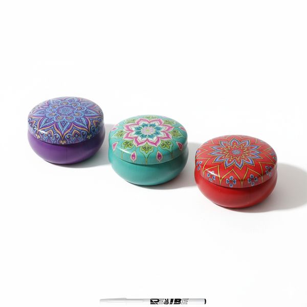 Portable Scented Candles 3PCS - Mixed Colors Decorative Tins + ReVibe Pen