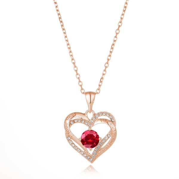 Crystalize I Love you.. July Birthstone Necklace with Swarovski Crystals