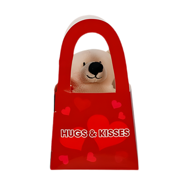 Plush Bear in Gift Bag 9cm - LOVE - Soft &amp; Cuddly Miniature Teddy