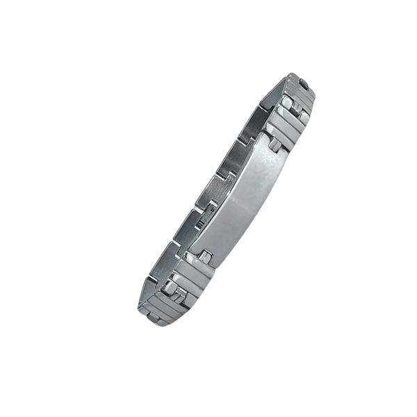High Grade Stainless Steel Geometric ID Link Bracelet