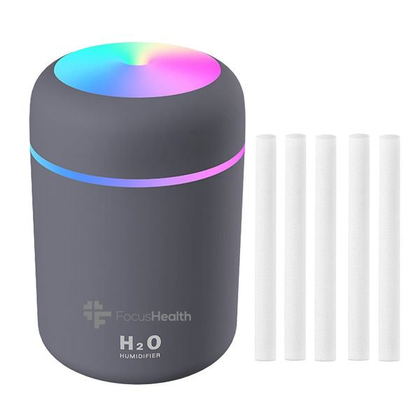 FocusHealth - Ultrasonic Portable USB Mist Humidifier for Home - Car &amp; Office