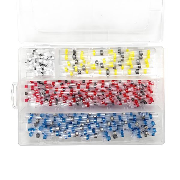 300PCS Solder Seal Wire Connectors Kit Heat Shrink Butt Sleeve Waterproof