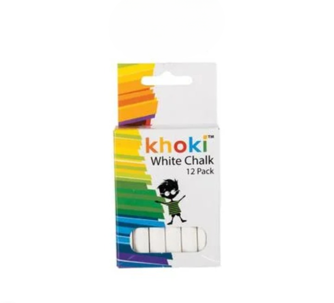School &amp; Art White Chalk - Pack of 12