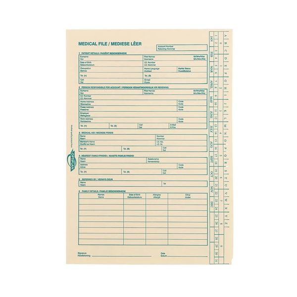 OPTIPLAN Medical Files Alphabet /Number (Pack of 100)