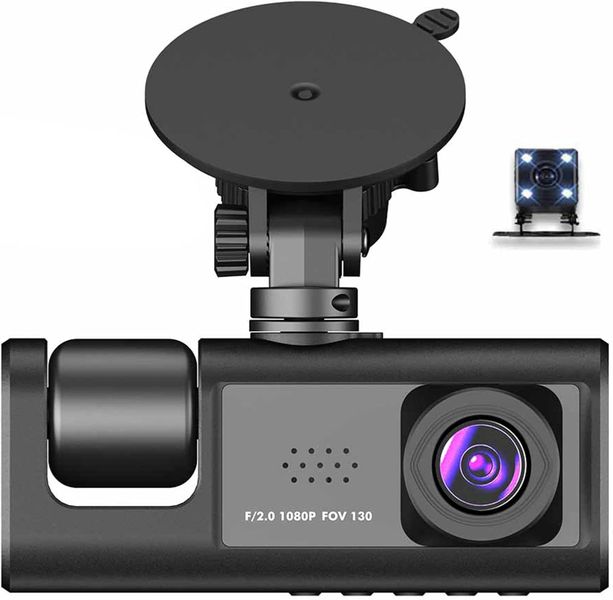 Dual Dash Camera, 1080P Full HD, 130 FOV, F/2.0 Lens with Rear Camera