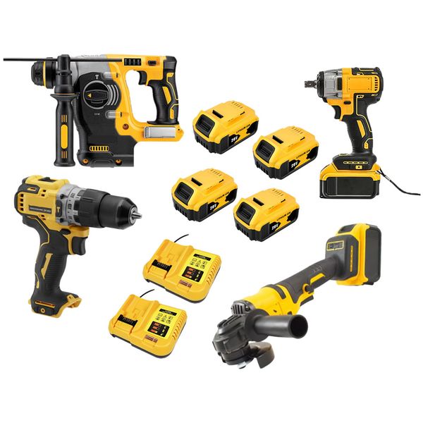 4Pcs Of 40V Lithium-Ion Cordless Multi-Functional Power Tool Kit JG20375156