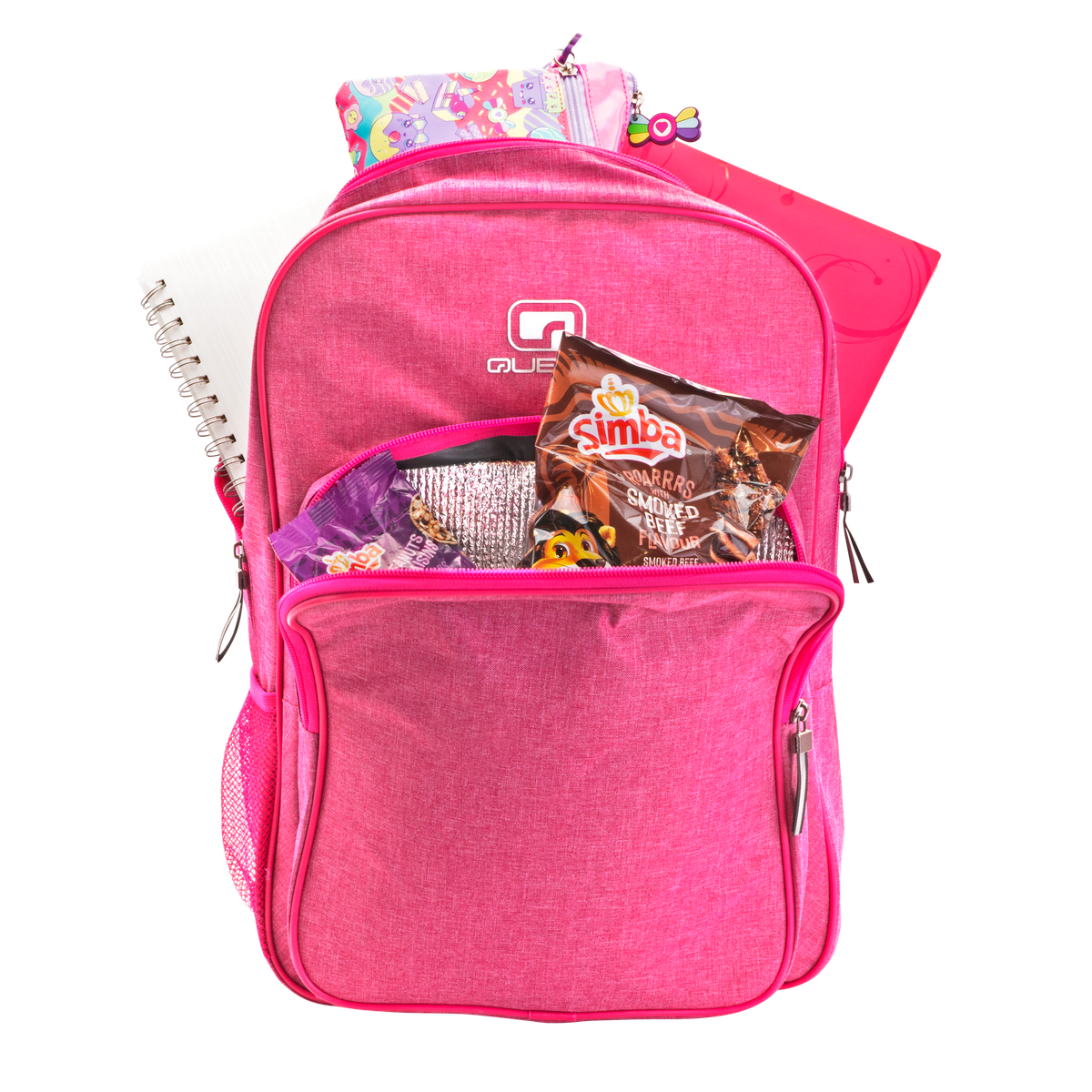 Quest Lunchbreak 16L Backpack Combo Pink - Insulated Lunch Bag & School Bag