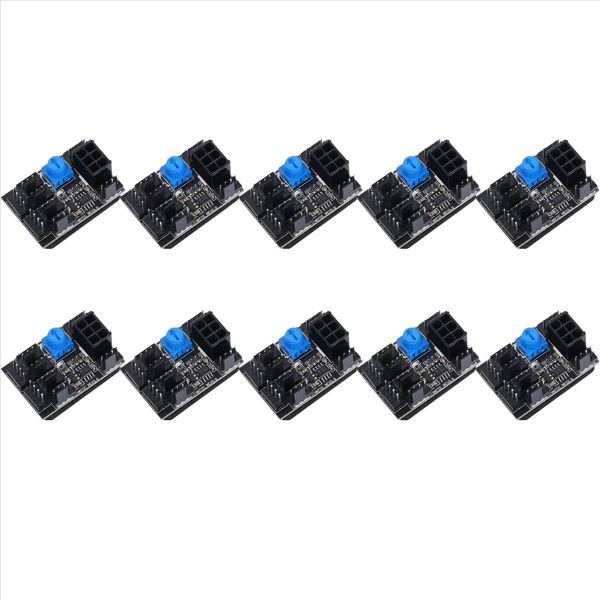 3-Pin 4-Pin Fan Adapter Pc Case Cooling Fan Hub With 6-Pin Power Port