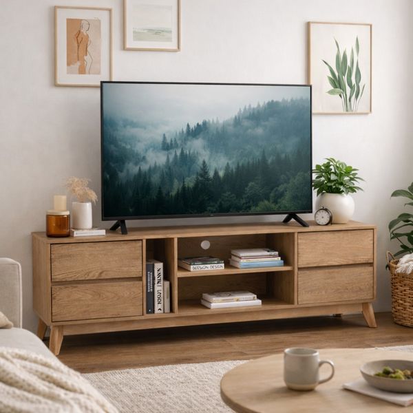 Bragg Hirado 1.8m TV Stand, Oak &amp; Natural