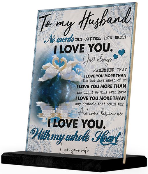 To My Husband WHITE FLOCKS Birthday Christmas Anniversary Gift Ceramic Tile