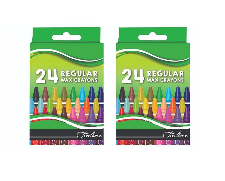 Treeline Wax Crayons Regular 24 Piece - Pack of 2