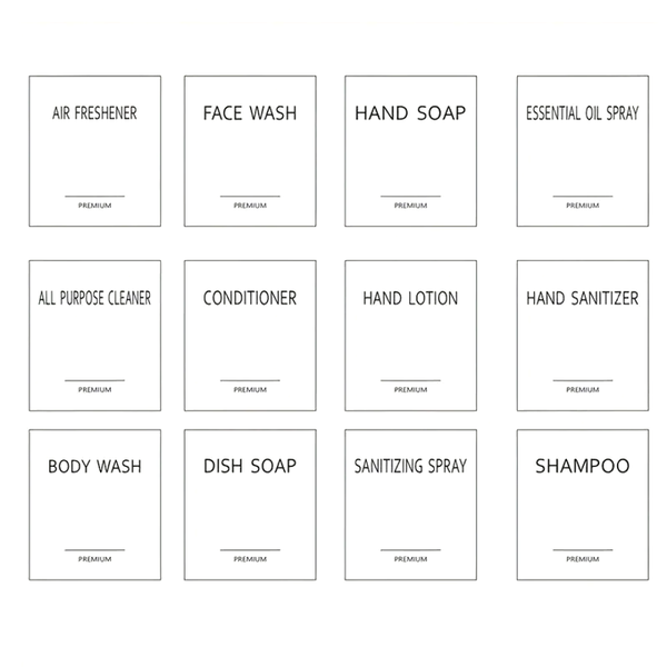 Soap Dispenser Bottle Labels for Kitchen and Bathroom