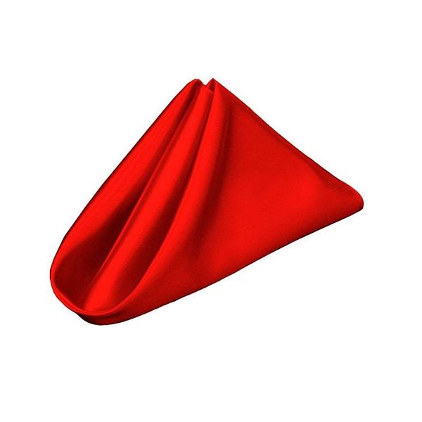 Set of 10 Satin Red Napkins 50x50cm