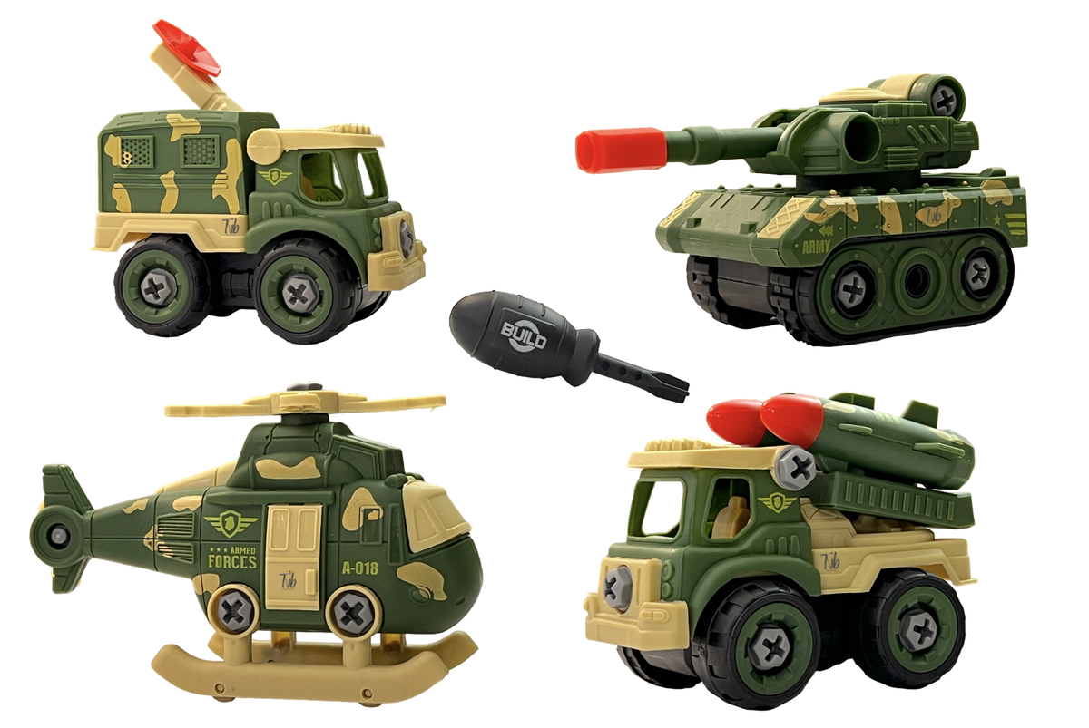 Mobilize your imagination with the TVB Take Apart Army Vehicle Toy Set ...