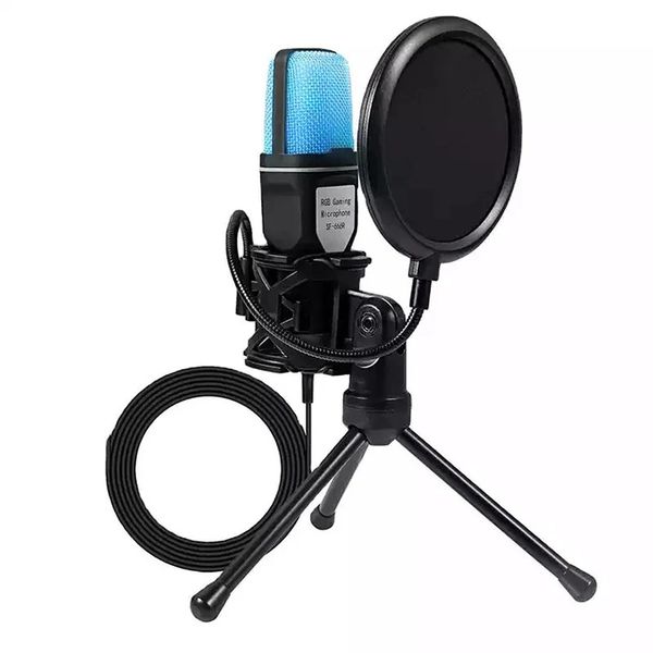 USB Condenser Microphone - 5V Plug &amp; Play - Gooseneck - RGB Lighting
