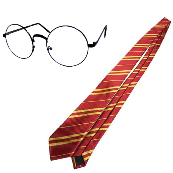 Wizard Metal Frame Glasses and Tie