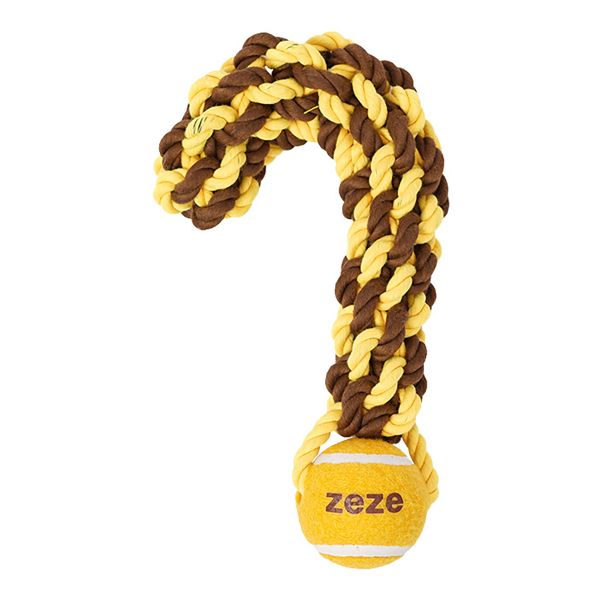 ZEZE Rope Knot Tennis Ball Question Mark Dog Chew Toy