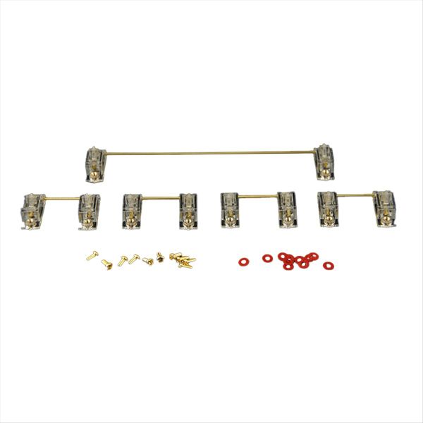 5Pcs Transparent Gold Plated Plate Mounted Keyboard Stabilizers