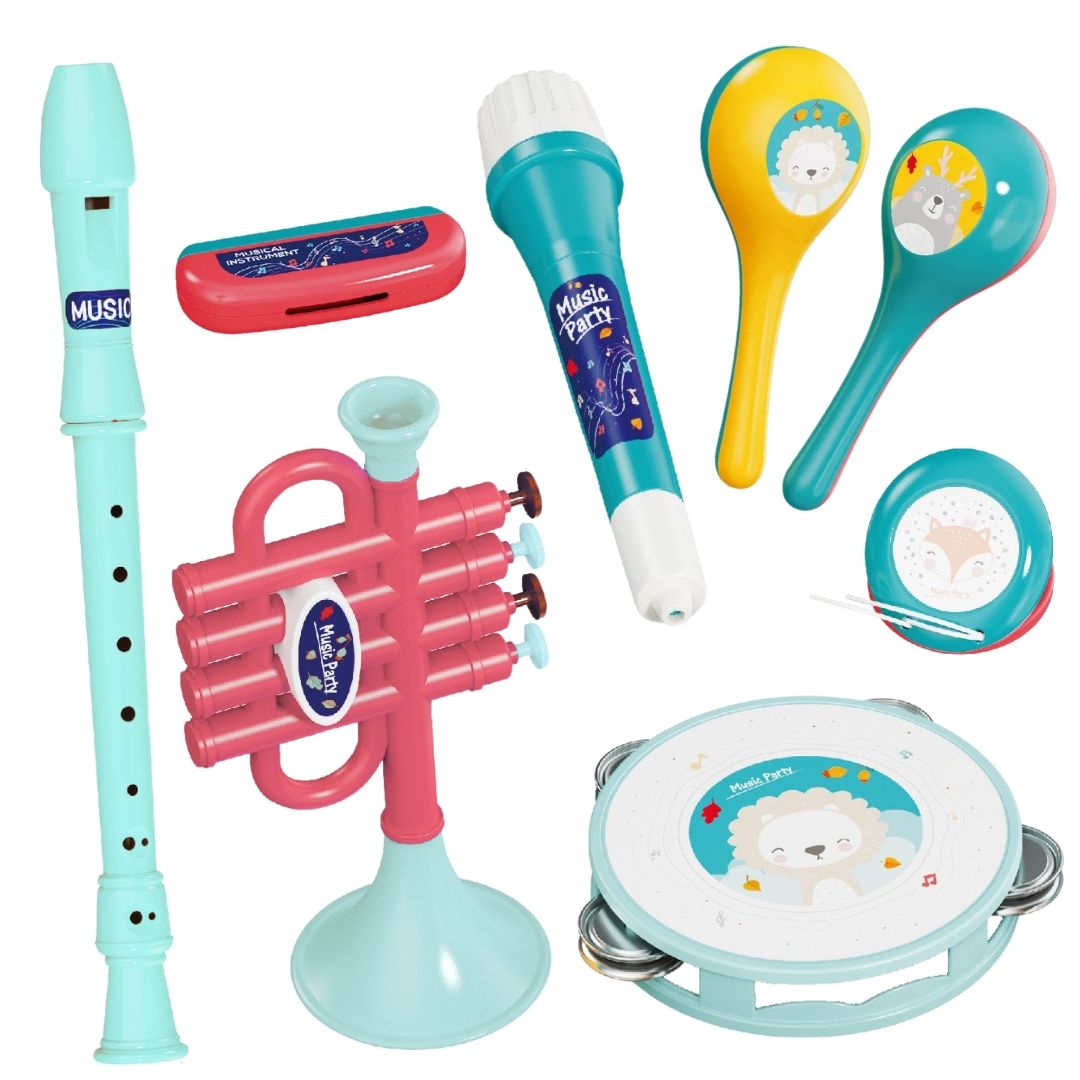 TEETO TOYS Musical Instrument Play Set Toy - Music Toys for Toddlers - 8-Piece