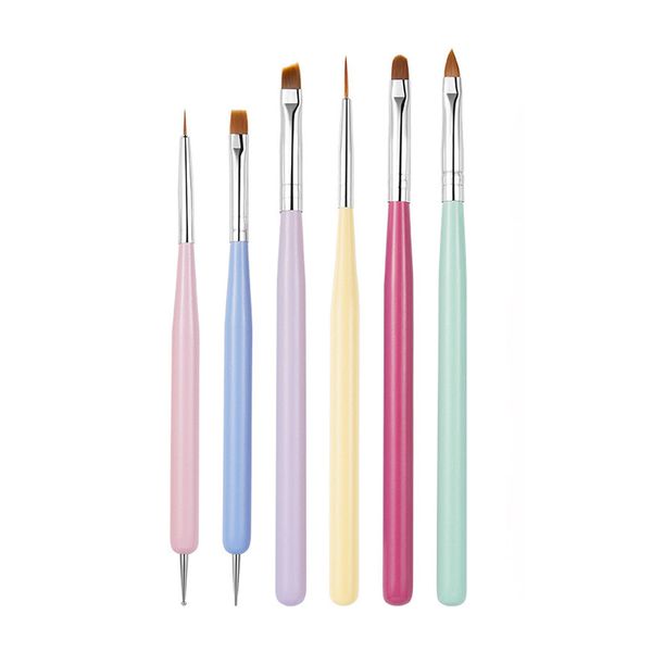 Nail Art Brushes, 6 Pieces Nail Art Tool Set Nail Double Dotting Tools