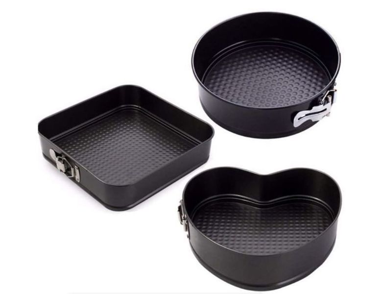 Non-Stick Removable Bottom Shape Cake pans - 3-Piece