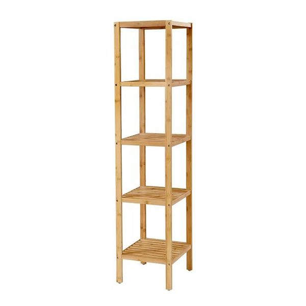 BSR-002-5, Bamboo Modern Bathroom Storage Rack-5 Tiers