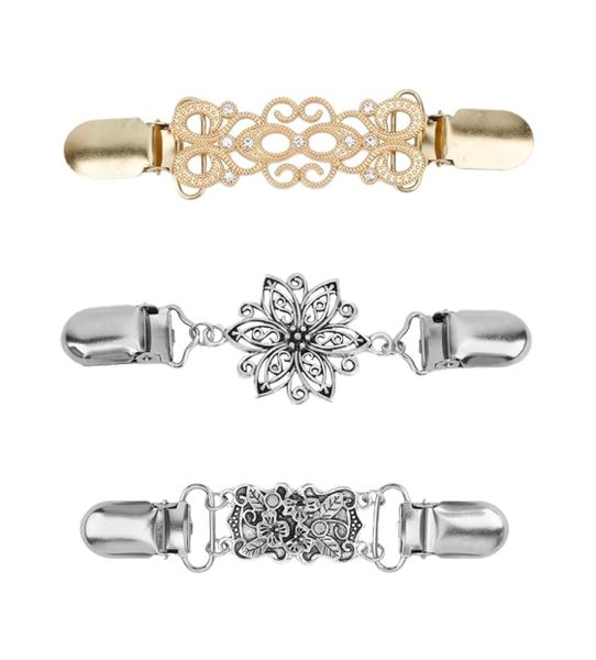 3PCS Vintage Sweater Clips/Shawl Buckle/Scarf Pins, No Need For Hand Sewing