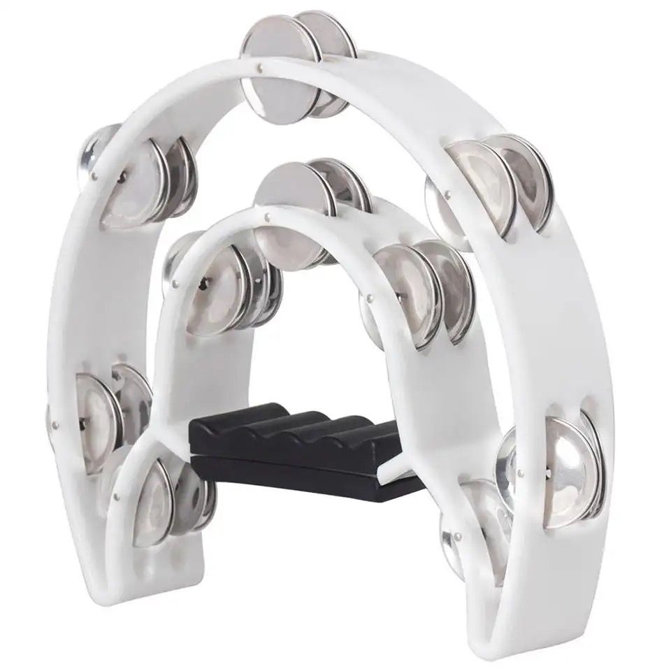 Half Moon Double Row Tambourine for Enchanting Melodies - White | Shop ...