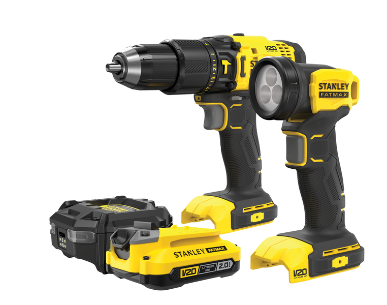 Stanley Fatmax V20 Hammer Drill + Flash Light + 2AH Battery + Charger Combo
