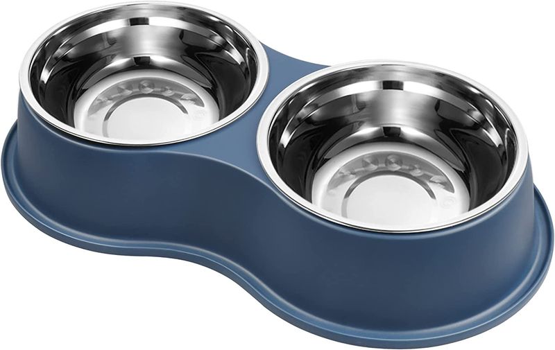Dog Bowls Double Dog Water and Food Bowls Stainless Steel