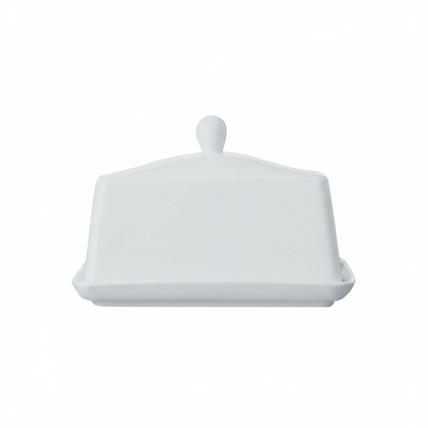 White Basics Porcelain Butter Dish with Lid