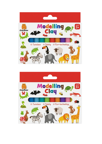2 Pack Kids Modelling Clay Set Non-Toxic Creative Fun Crafts 12 Colors