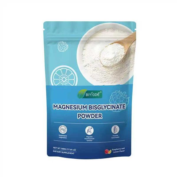 BIYODE 500G Magnesium Bisglycinate Powder Promote Bone Health