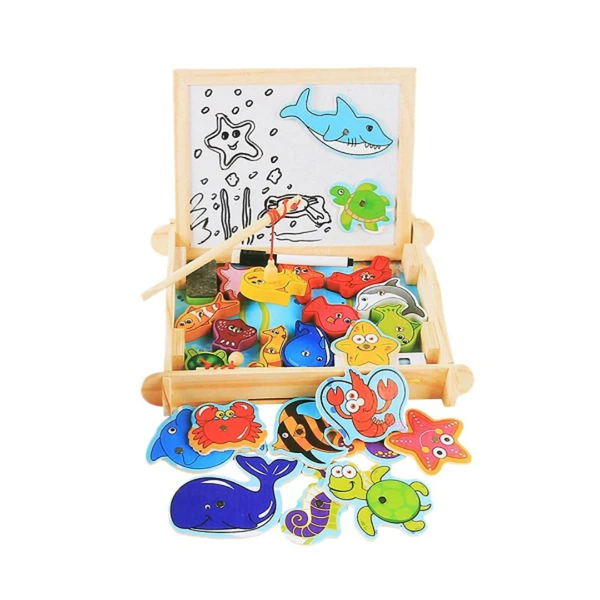 Magnetic Fishing Lake and Blackboard -Different Animals
