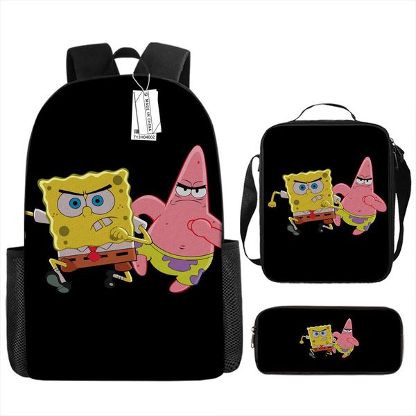 Kids School 3-Piece Backpack Set (Bag, Lunch Box &amp; Pencil Case) SpongeBob