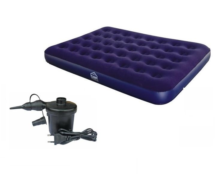 Camp Master Double Air Bed Inflatable Mattress and Electric Air Pump