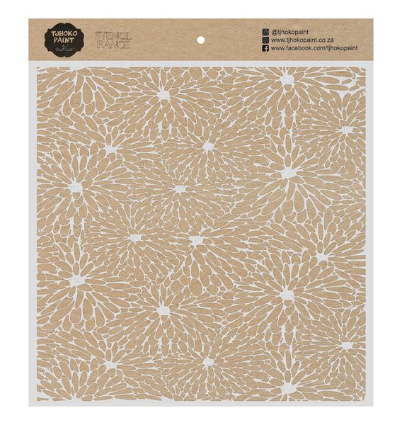 Tjhoko Paint Stencil - 30x30cm - Floral Pattern 4