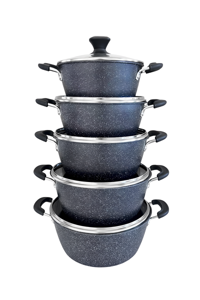 Premium 10-Piece Non-Stick Granite Cookware Set - Induction Compatible