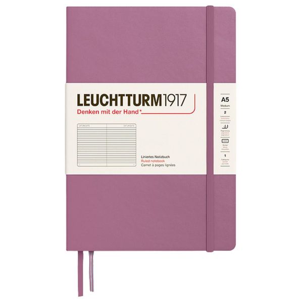 Leuchtturm Notebook Medium (A5) Hardcover Journal 251 pg Ruled Dusty Rose