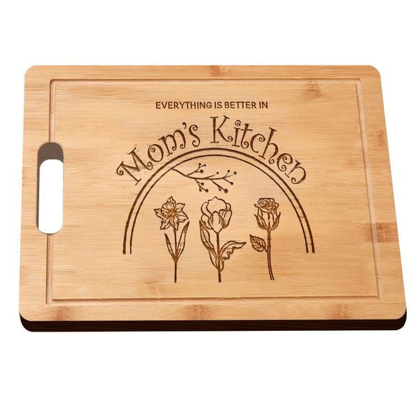 Laser Engraved Bamboo Cutting Board Kitchen Decor Warm Gifts for Women