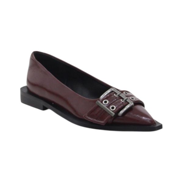 Lamara Paris Alicja Sharp Silhouette Toe Buckle Embellished Gladiator Pump