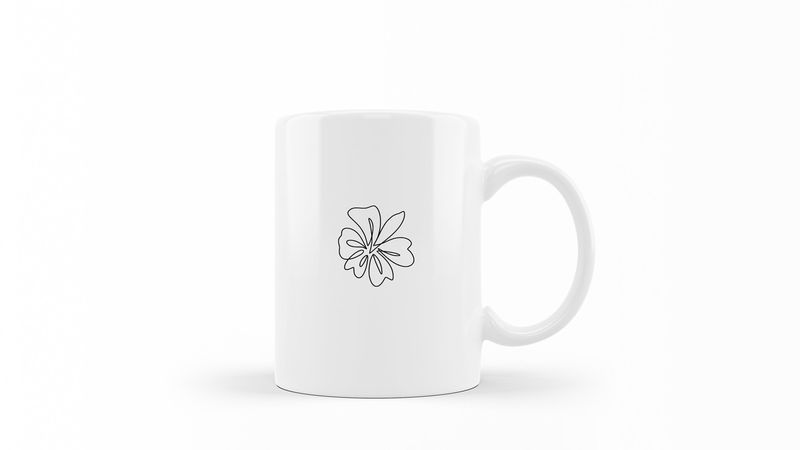 Designer Line Art Coffee Mug - Abstract Flower 23